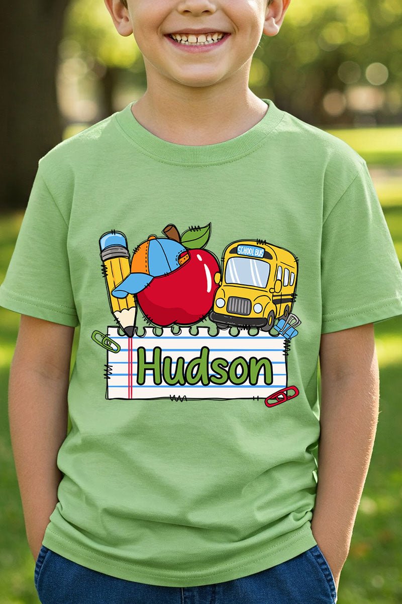 Youth Personalized Back-to-School Name Tag Boy Short Sleeve Relaxed Fit T-Shirt *Enter Kid's Name - Wholesale Accessory Market