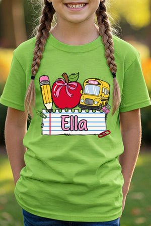 Youth Personalized Back-to-School Name Tag Girl Short Sleeve Relaxed Fit T-Shirt *Enter Kid's Name - Wholesale Accessory Market