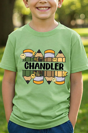 Youth Personalized Camo Pencil Pack Short Sleeve Relaxed Fit T-Shirt *Enter Kid's Name - Wholesale Accessory Market