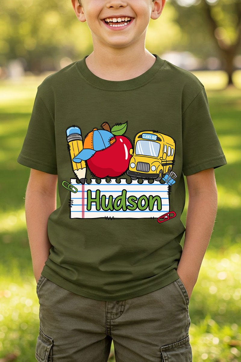 Youth Personalized Back-to-School Name Tag Boy Short Sleeve Relaxed Fit T-Shirt *Enter Kid's Name - Wholesale Accessory Market