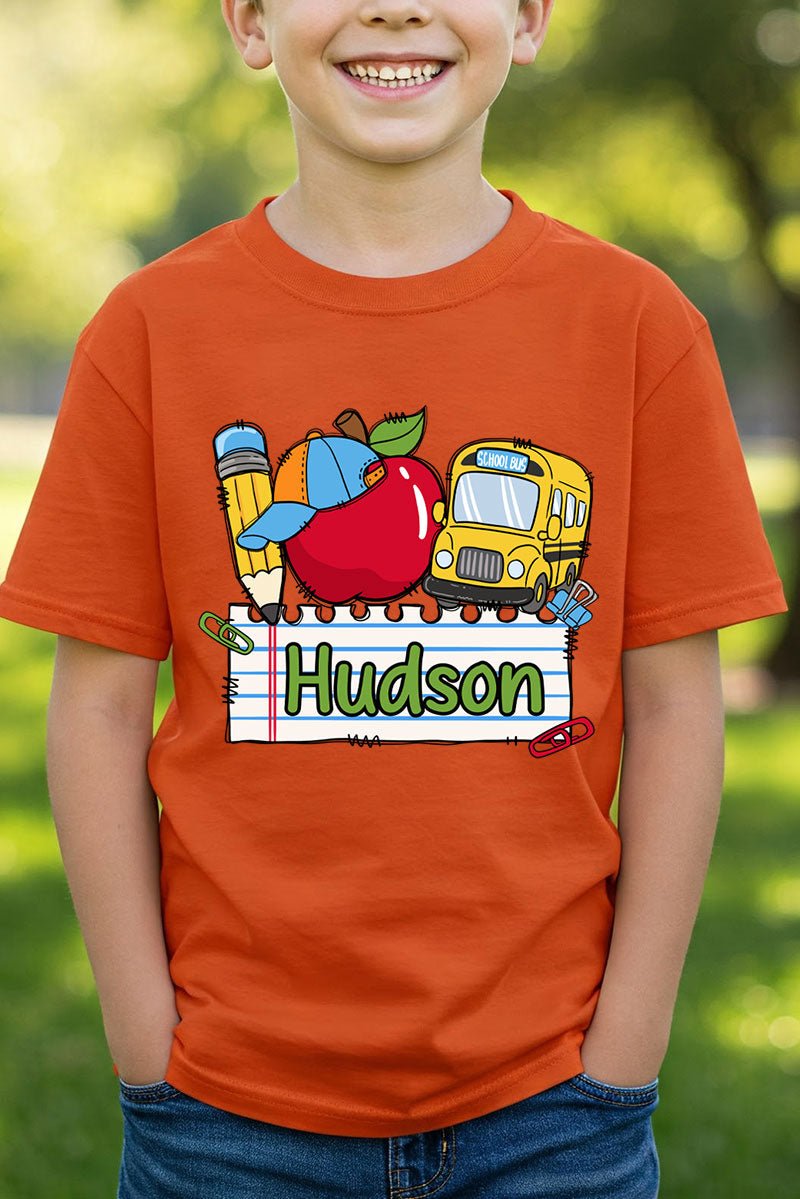 Youth Personalized Back-to-School Name Tag Boy Short Sleeve Relaxed Fit T-Shirt *Enter Kid's Name - Wholesale Accessory Market