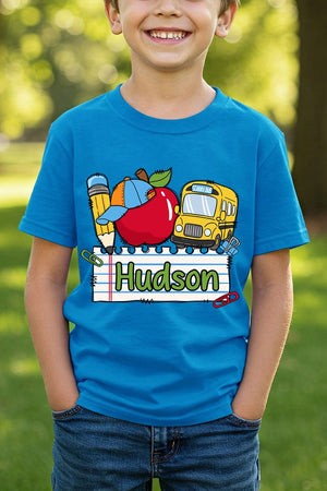 Youth Personalized Back-to-School Name Tag Boy Short Sleeve Relaxed Fit T-Shirt *Enter Kid's Name - Wholesale Accessory Market