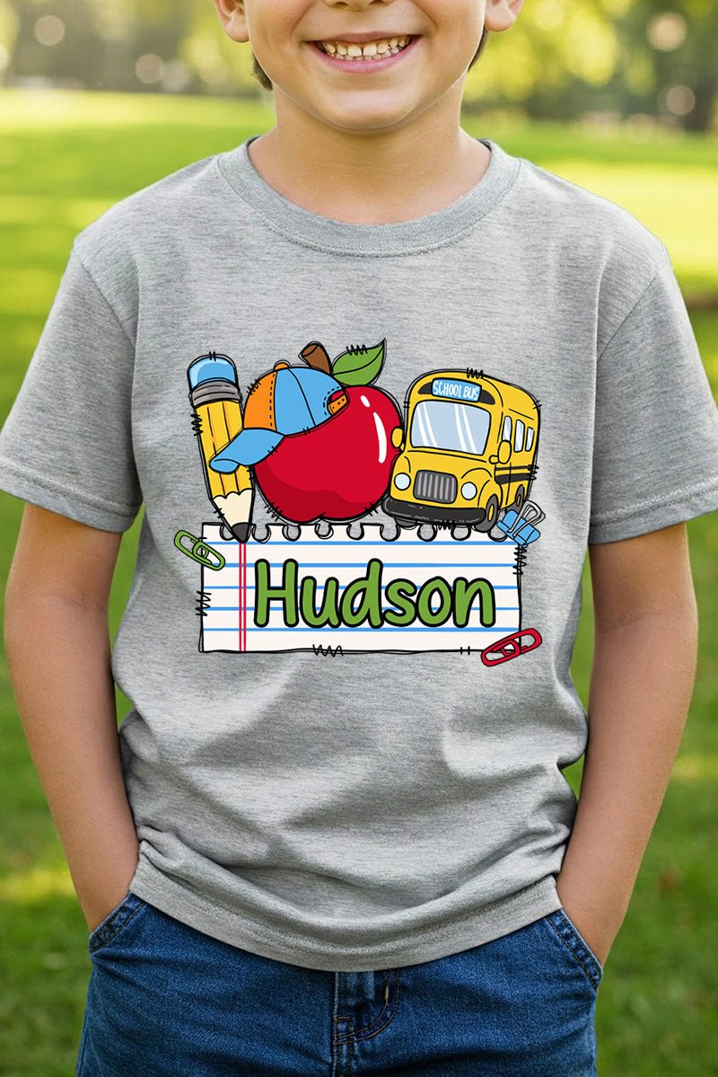 Youth Personalized Back-to-School Name Tag Boy Short Sleeve Relaxed Fit T-Shirt *Enter Kid's Name - Wholesale Accessory Market