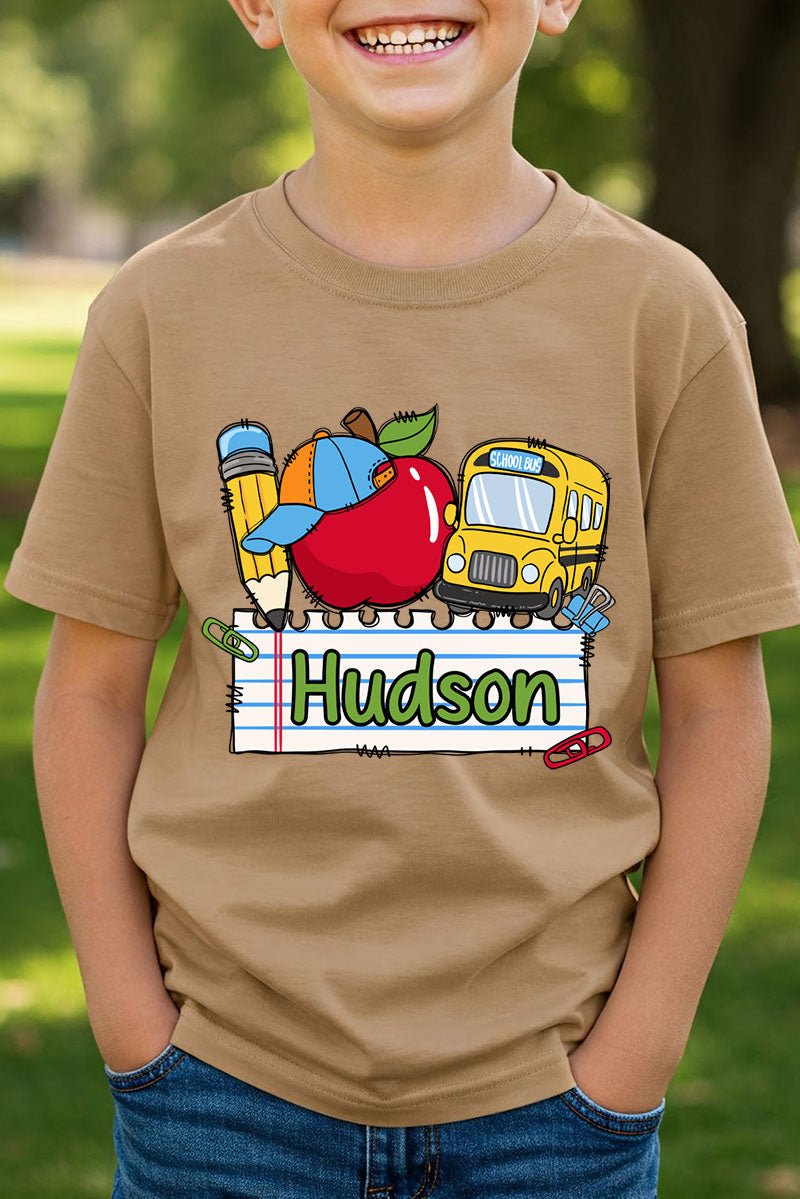 Youth Personalized Back-to-School Name Tag Boy Short Sleeve Relaxed Fit T-Shirt *Enter Kid's Name - Wholesale Accessory Market