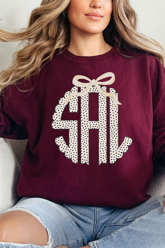 Speckle 3 Letter Monogram Unisex NuBlend Crew Sweatshirt - Wholesale Accessory Market