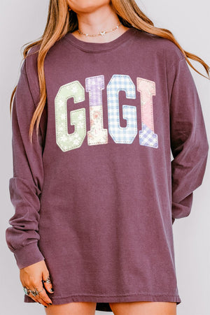 Personalized Soft Stitch Mom Name Comfort Colors Heavyweight Long T-Shirt *Choose Your Name - Wholesale Accessory Market