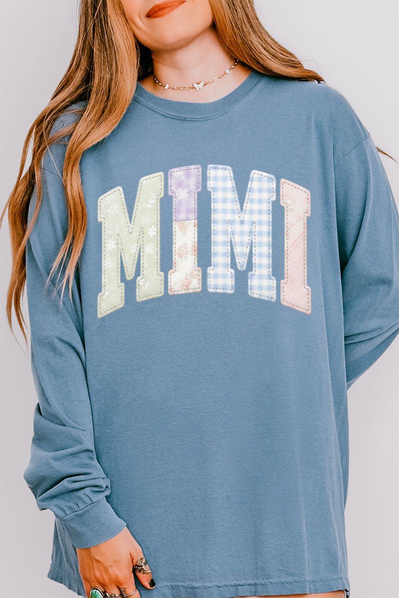 Personalized Soft Stitch Mom Name Comfort Colors Heavyweight Long T-Shirt *Choose Your Name - Wholesale Accessory Market