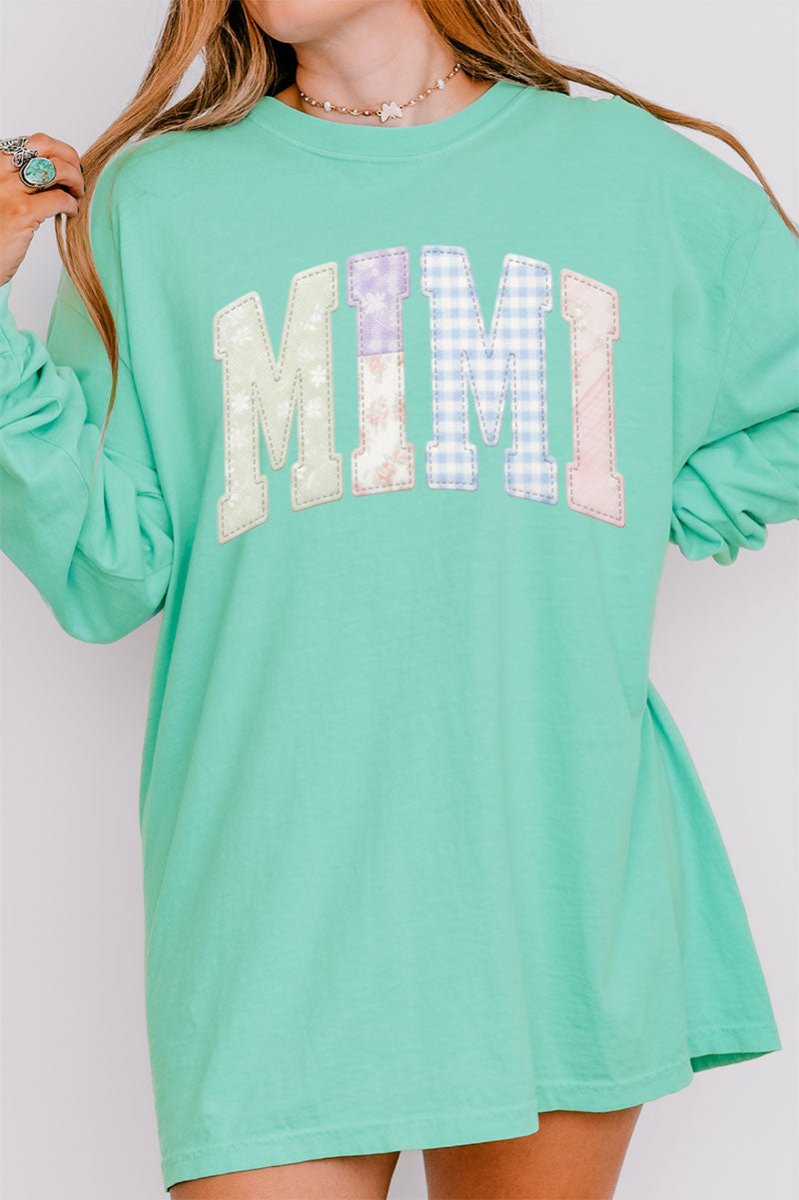 Personalized Soft Stitch Mom Name Comfort Colors Heavyweight Long T-Shirt *Choose Your Name - Wholesale Accessory Market