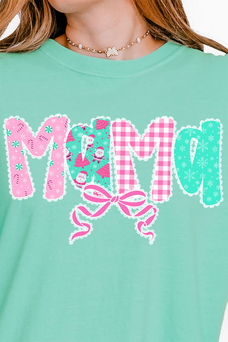 Pink And Preppy Christmas Custom Name Comfort Colors Heavyweight Long Sleeve T-Shirt *Personalize Your Name - Wholesale Accessory Market