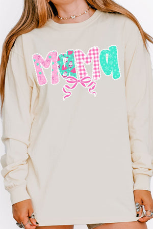 Pink And Preppy Christmas Custom Name Comfort Colors Heavyweight Long Sleeve T-Shirt *Personalize Your Name - Wholesale Accessory Market