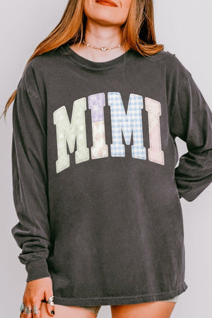 Personalized Soft Stitch Mom Name Comfort Colors Heavyweight Long T-Shirt *Choose Your Name - Wholesale Accessory Market