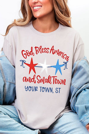 Personalized God Bless America And Small Town Softstyle Adult T-Shirt - Wholesale Accessory Market