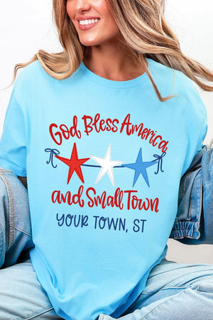 Personalized God Bless America And Small Town Softstyle Adult T-Shirt - Wholesale Accessory Market