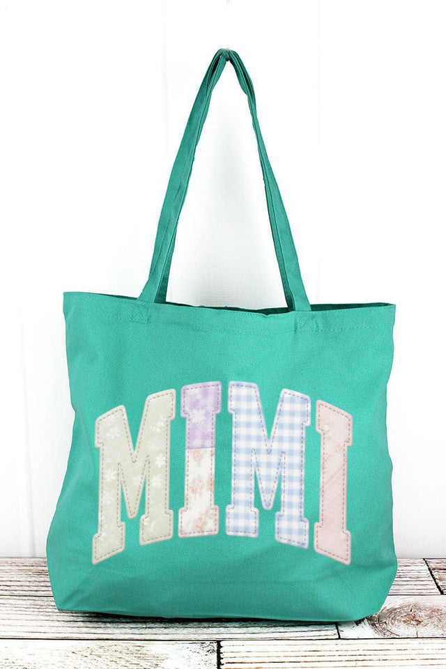 Personalized Soft Stitch Mom Name Pigment - Dyed Large Canvas Tote *Choose Your Name - Wholesale Accessory Market