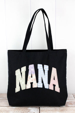 Personalized Soft Stitch Mom Name Pigment - Dyed Large Canvas Tote *Choose Your Name - Wholesale Accessory Market