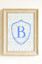 Grandmillennial Monogram Crest Ready To Frame Canvas Print *Choose Your Initial - Wholesale Accessory Market