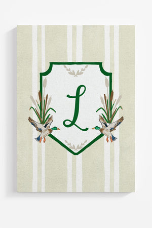 Personalized Mallard Crest Ready To Frame Canvas Print *Choose Your Initial - Wholesale Accessory Market