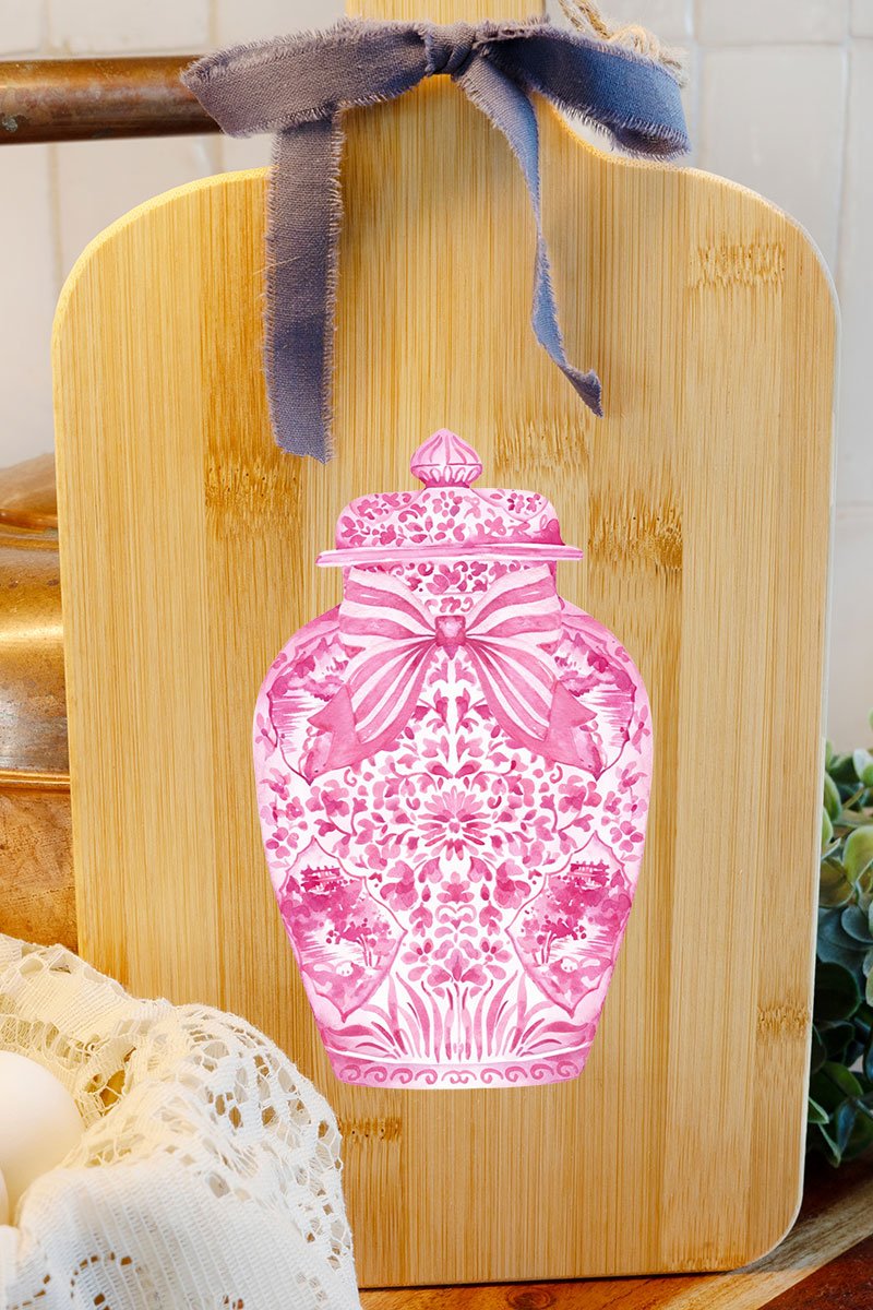 Ginger Jar Decorative Wood Cutting Board *Choose Your Color - Wholesale Accessory Market