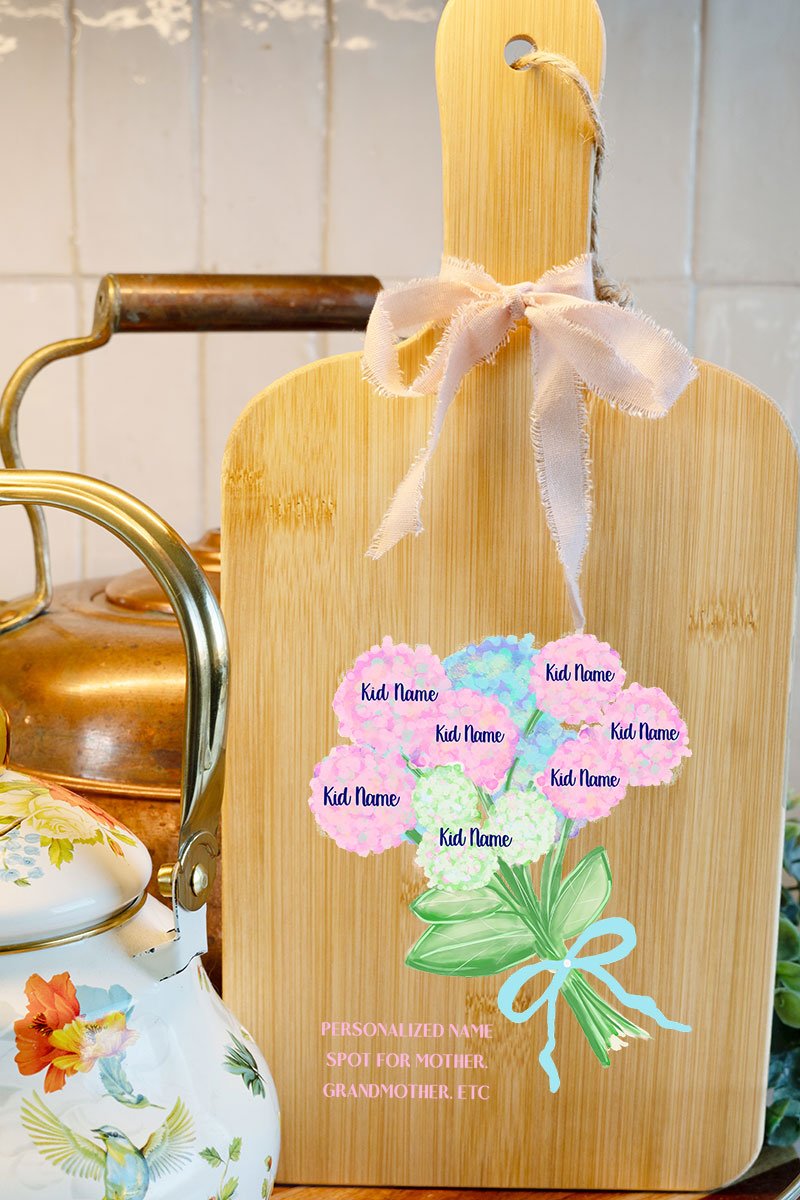 Personalized Family in Bloom Decorative Wood Cutting Board *Personalize Names - Wholesale Accessory Market