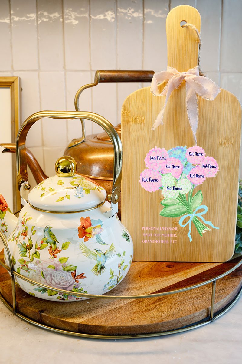 Personalized Family in Bloom Decorative Wood Cutting Board *Personalize Names - Wholesale Accessory Market