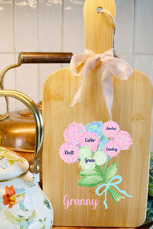 Personalized Family in Bloom Decorative Wood Cutting Board *Personalize Names - Wholesale Accessory Market