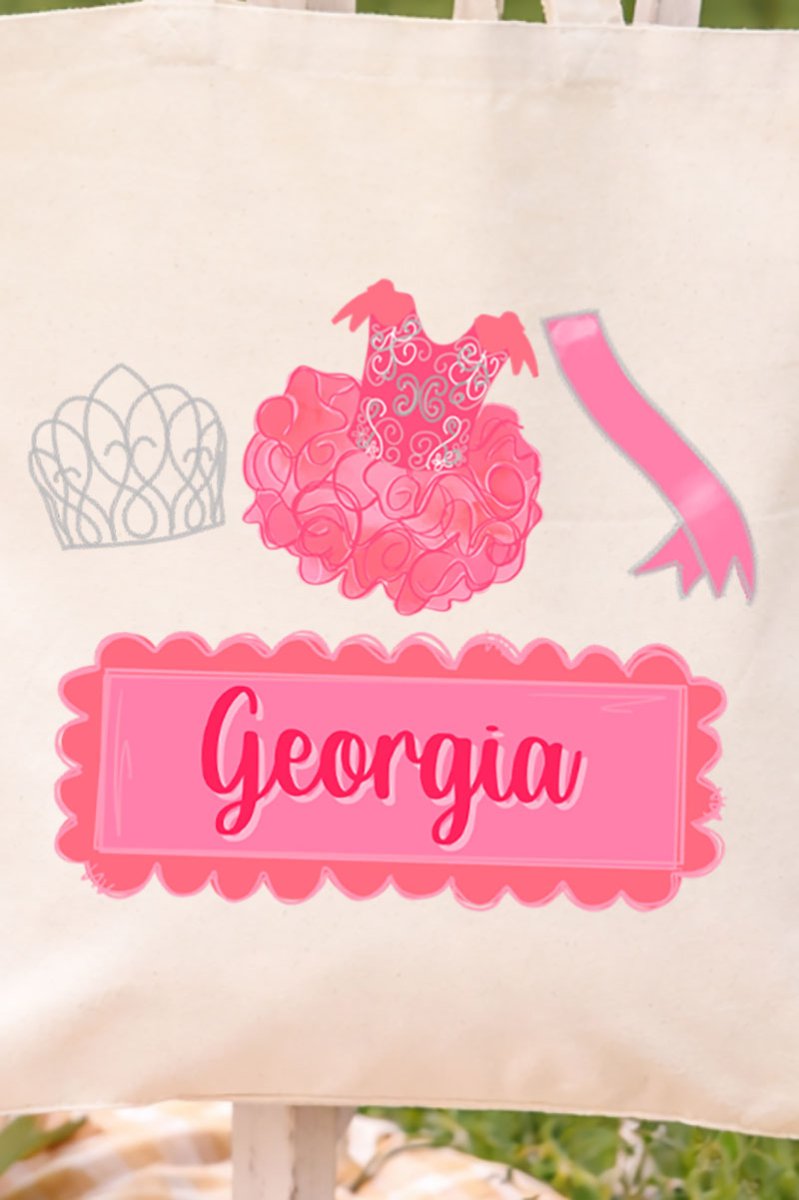 Personalized Crowned Cutie Small Canvas Tote *Personalize Your Name - Wholesale Accessory Market