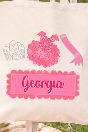 Personalized Crowned Cutie Small Canvas Tote *Personalize Your Name - Wholesale Accessory Market