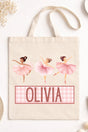 Personalized Dancing Trio Medium Canvas Tote *Personalize Your Name - Wholesale Accessory Market
