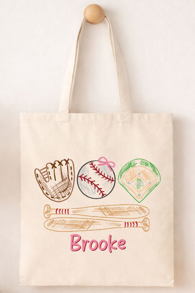 Personalized Grand Slam Kid Small Canvas Tote *Personalize Your Name - Wholesale Accessory Market