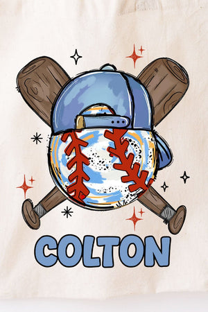 Personalized Hat Back Home Run Hitter Small Canvas Tote *Personalize Your Name - Wholesale Accessory Market