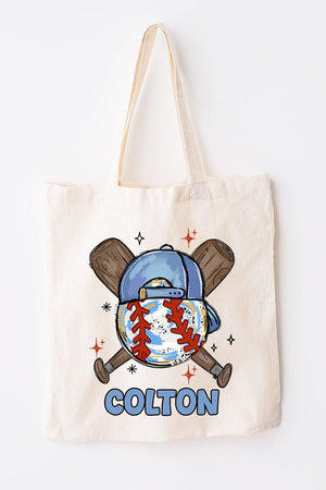 Personalized Hat Back Home Run Hitter Small Canvas Tote *Personalize Your Name - Wholesale Accessory Market