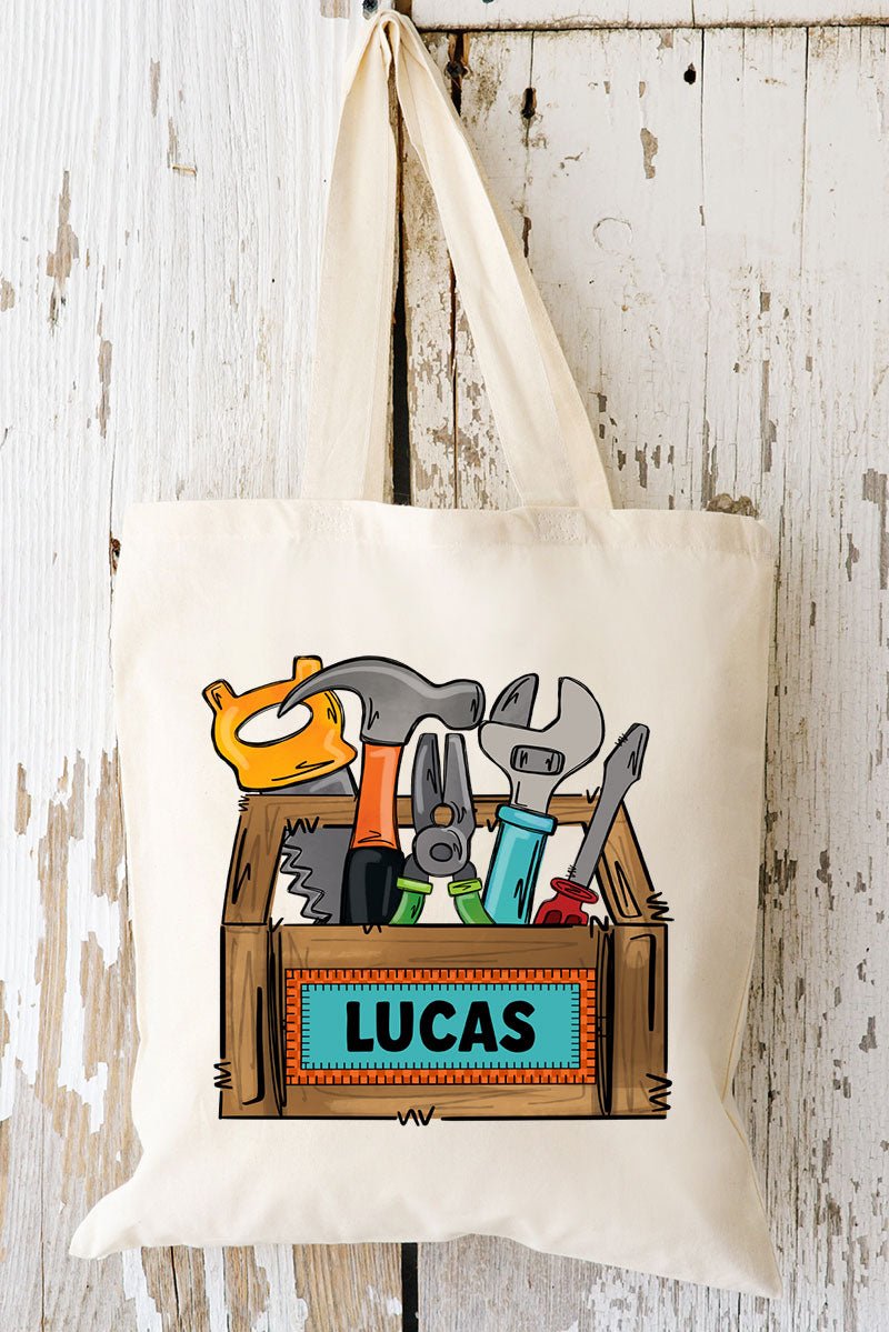 Personalized Little Fixer Small Canvas Tote *Personalize Your Name - Wholesale Accessory Market