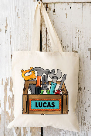 Personalized Little Fixer Small Canvas Tote *Personalize Your Name - Wholesale Accessory Market