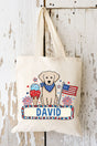 Personalized Patriotic Trio Blue Bandana Medium Canvas Tote *Personalize Your Name - Wholesale Accessory Market