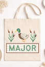 Personalized Watercolor Duck Medium Canvas Tote *Personalize Your Name - Wholesale Accessory Market