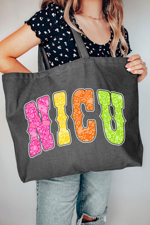 Personalized Neon Care Crew Canvas Jumbo Tote - Wholesale Accessory Market