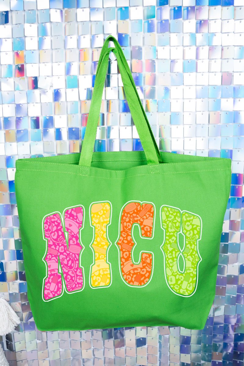 Personalized Neon Care Crew Canvas Jumbo Tote - Wholesale Accessory Market