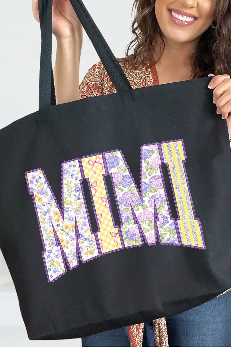 Personalized Purple Scalloped Mom Name Canvas Jumbo Tote - Wholesale Accessory Market
