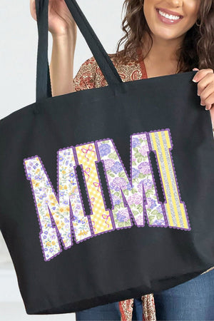 Personalized Purple Scalloped Mom Name Canvas Jumbo Tote - Wholesale Accessory Market