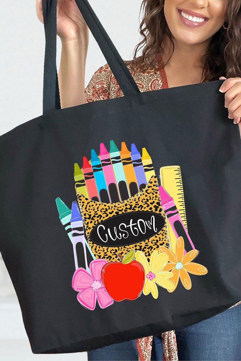 Personalized Teaching In Full Color Canvas Jumbo Tote *Enter Your Name - Wholesale Accessory Market
