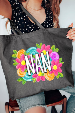 Personalized Mother's Day Bloom Canvas Jumbo Tote *Choose Your Name - Wholesale Accessory Market