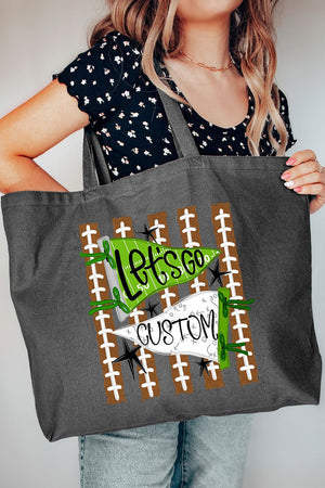 Personalized Touchdown Cheers Canvas Jumbo Tote *Enter Custom Text - Wholesale Accessory Market
