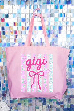 Personalized Bow - tiful Garden Canvas Jumbo Tote *Choose Your Name - Wholesale Accessory Market