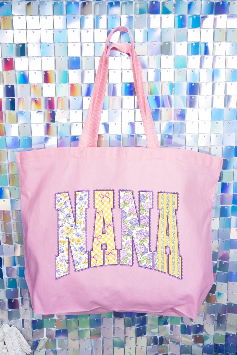 Personalized Purple Scalloped Mom Name Canvas Jumbo Tote - Wholesale Accessory Market