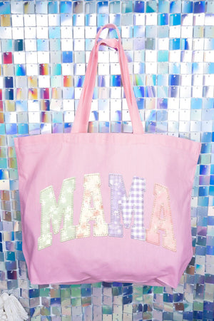 Personalized Soft Stitch Mom Name Canvas Jumbo Tote *Choose Your Name - Wholesale Accessory Market