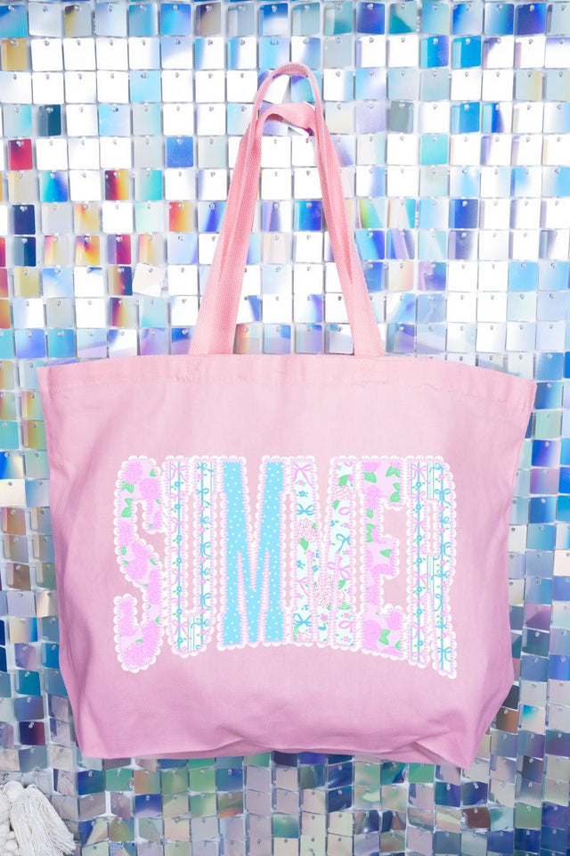 Seaside Lace Series Canvas Jumbo Tote - Wholesale Accessory Market