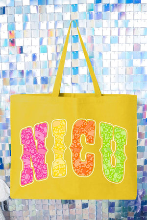 Personalized Neon Care Crew Canvas Jumbo Tote - Wholesale Accessory Market