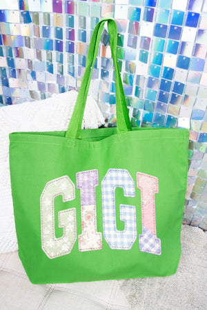 Personalized Soft Stitch Mom Name Canvas Jumbo Tote *Choose Your Name - Wholesale Accessory Market