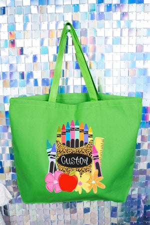 Personalized Teaching In Full Color Canvas Jumbo Tote *Enter Your Name - Wholesale Accessory Market