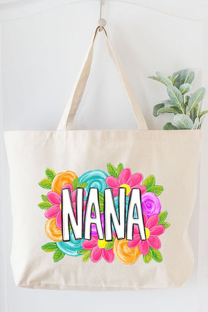 Personalized Mother's Day Bloom Canvas Jumbo Tote *Choose Your Name - Wholesale Accessory Market